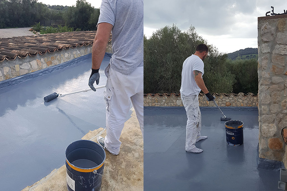 Aislamiento a base de resina epoxi de terraza en Son Servera, Mallorca